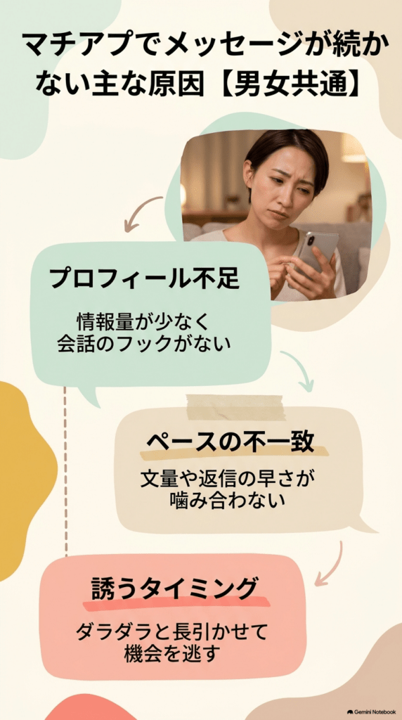 婚活恋活部【攻略ブログ】 | マチアプでメッセージが続かない男女の原因とコツ【知恵袋/なんJ他】